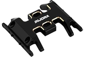 INJORA CNC Aluminium Forward & Reverse Skid Plate for 1/24 RC Crawler SCX24 Upgrade(Black Brass)