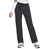 COZYFIT Straight Leg Scrub Pants for Women, Drawstring Soft Stretch, Anti-Wrinkle Women's Scrub Pants with 6 Pockets