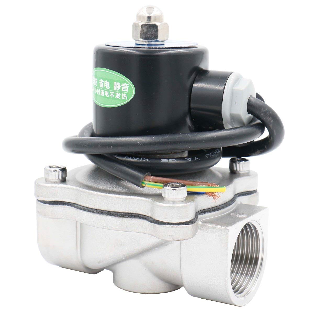 Heschen Electric Solenoid Valve, 2W-250-25BJ, PT 1'', DC12V, Direct Action Water Air, Normally Closed Replacement Valve, Stainless Steel 304, Energy Saving