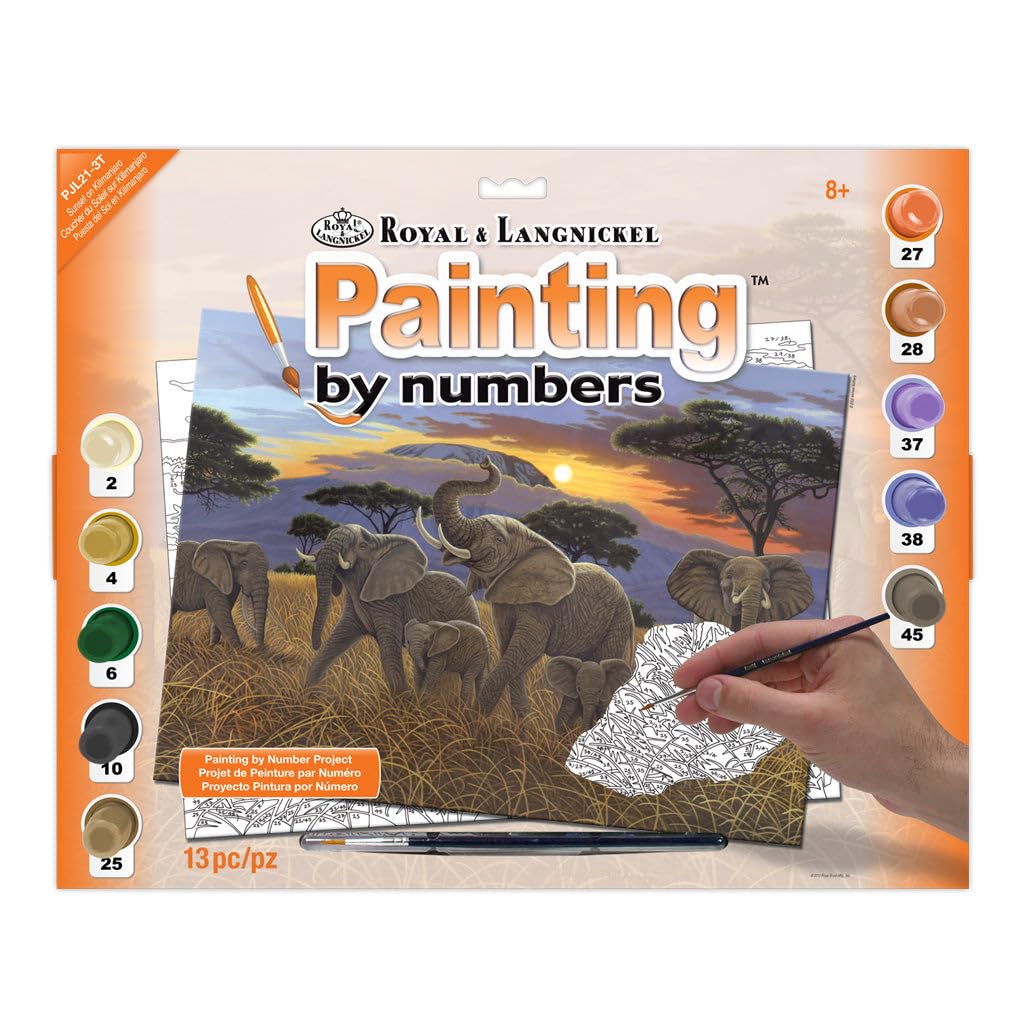Royal & Langnickel PJL21 Sunset on Kilimanjaro Painting by Numbers Kit
