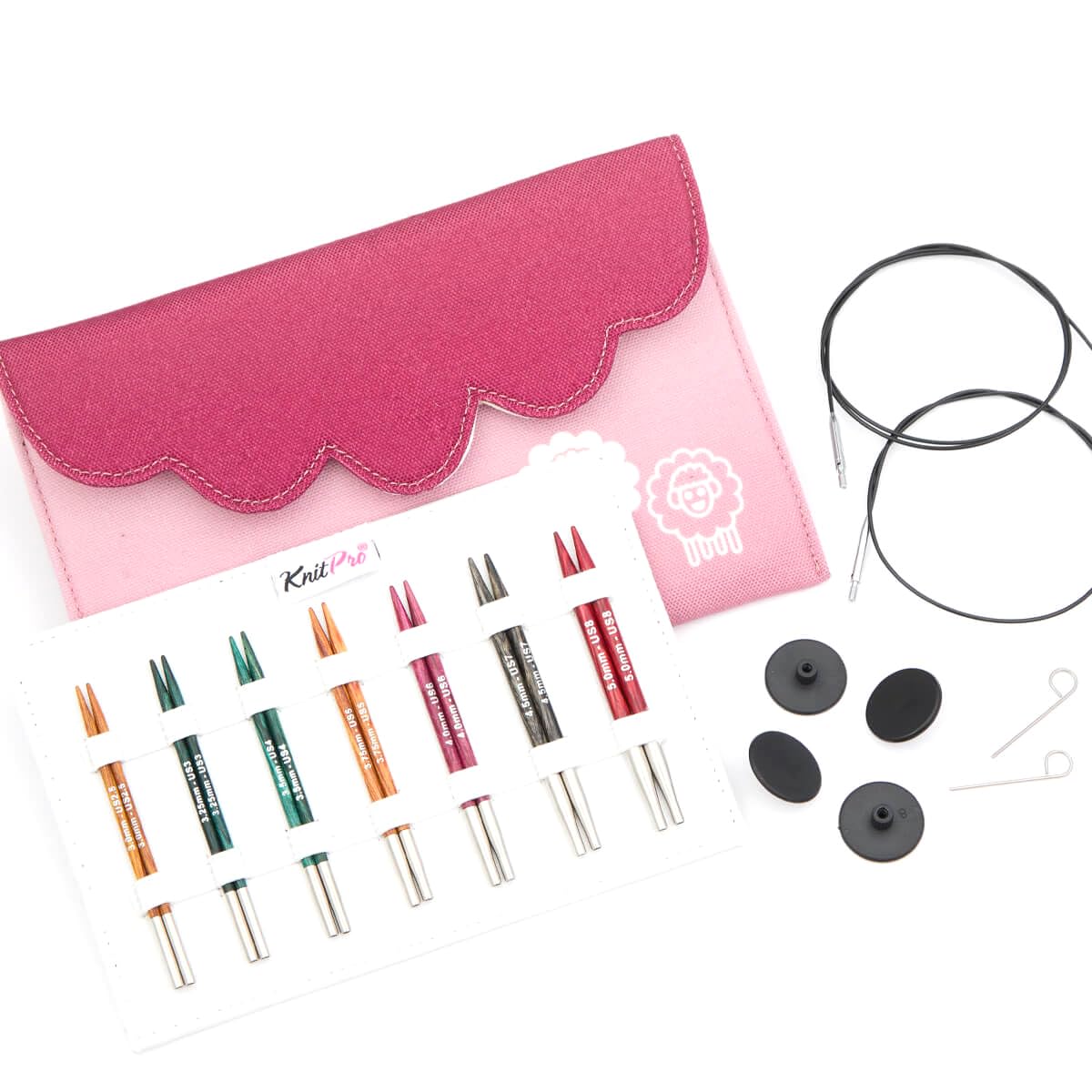 KnitPro Dreamz Midi Interchangeable Circular Needle Set 4" (10cm) | 7 Sizes (3mm to 5mm)