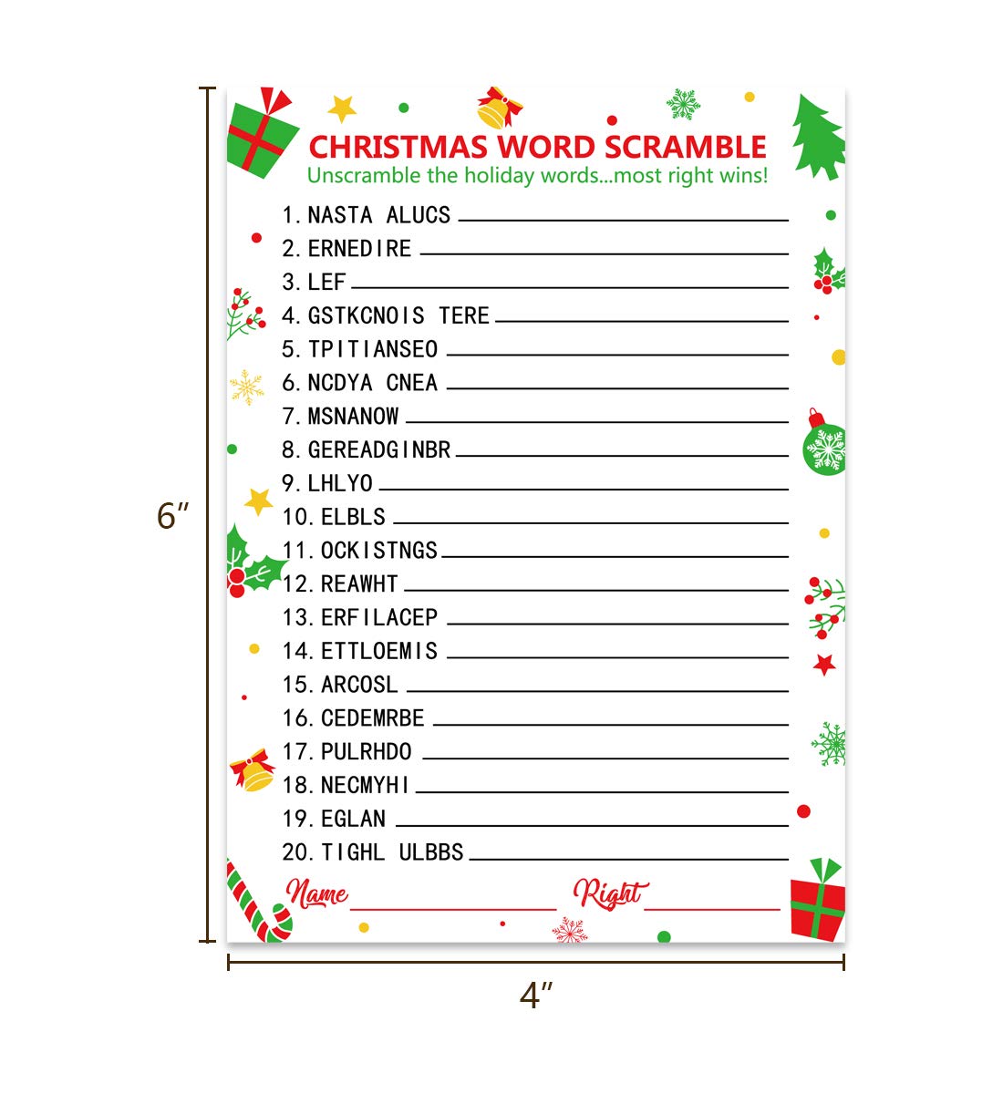 Holiday Xmas School Class Supplies For Kids Activity 36players Christmas Party Word Scramble Game Party Supplies Toys Games Femsa Com