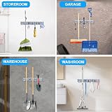 Vicloon Broom Holder 3 Slots 4 Hooks Wall Mounted Organizer Heavy Duty view 7
