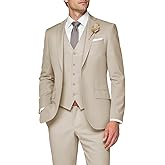 SPTALLFITJSV 3 Piece Suit Men Slim Fit Wedding Suits for Mens Elegant One Button Jacket Single Breasted Vest Pants Set