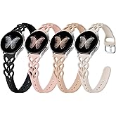 Wepro 20mm Thin Braided Silicone Band: for Samsung Watch Bands Women for Galaxy Watch 7 6 5 4 FE 40mm 44mm 6 4 Classic 43mm 47mm 42mm 46mm 5 Pro 45mm 3 41mm Active 2, Slim Heart Lace Breathable Strap