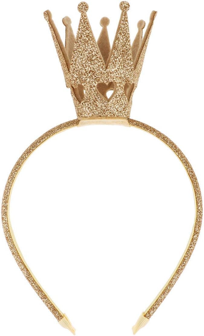 Girls Shiny Crown Hairband Princess Alice Bands For Women Baby Kids Toddler Party Birthday Rhinestone Headwear Gold Silver Hot Pink (1 PC)
