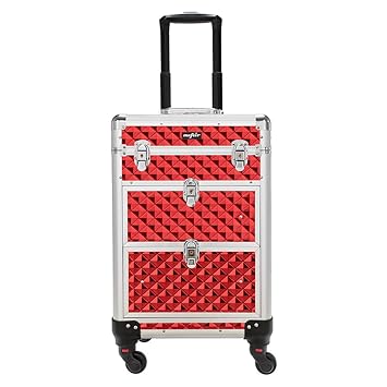 Amazon Com Mefeir Rolling Makeup Train Case Aluminum Cosmetic