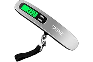 BAGAIL Digital Luggage Scale, 110lbs Hanging Baggage Scale with Backlit LCD Display, Portable Suitcase Weighing Scale, Travel Luggage Weight Scale with Hook, Strong Straps for Travelers