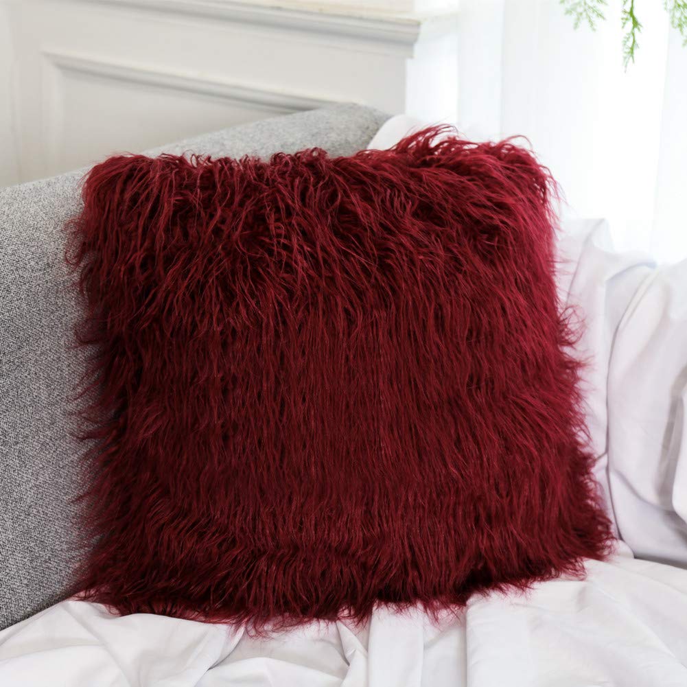 red fluffy cushions