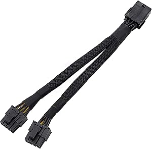 8Pin PCI Express Graphics Video Card GPU VGA 8 Pin Female to Dual GPU 8Pin (6+2) Pin Male GPU 8 pin Splitter Power Extension Cable 8 Pin GPU molex (9-inch) TeamProfitcom