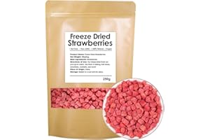 YILING Premium Freeze Dried Strawberries Pieces 8.8 Oz/250g, Crispy Diced Strawberries Dried, 100% Natural & No Additives, No Sugar (8.8 oz)