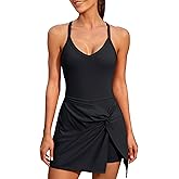 ATTRACO Tennis Dress Golf Outfits for Women Sleeveless Side Slit Active Dress Workout Romper Dresses