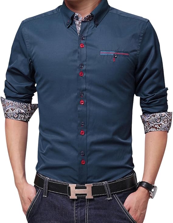 Amazon ヒルズモード Hillsmode シャツ ドレスシャツ メンズ 五分袖 ボタンダウン ロールアップ カジュアル ウェア シューズ シャツ 通販