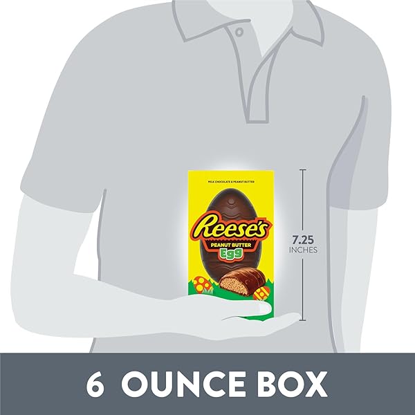 REESE’S MILK CHOCOLATE PEANUT BUTTER EGG, EASTER CANDY GIFT BOX, 6 OZ
