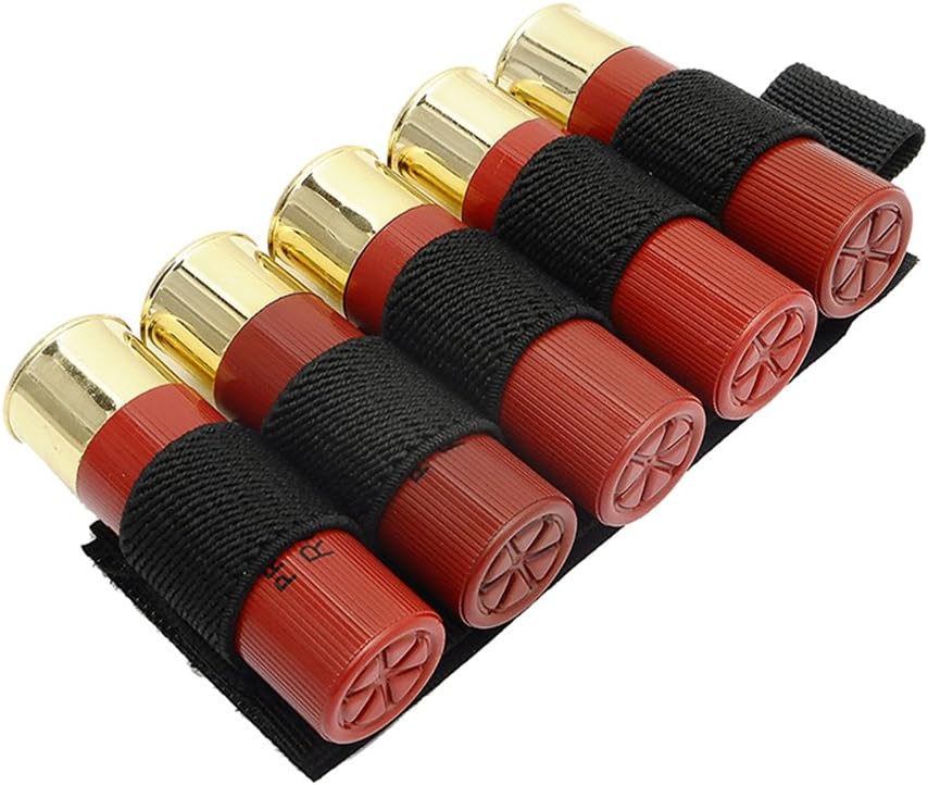 FUNANASUN Buttstock Holder Rifle Cartridge Shotgun Ammo Carrier Adhesive Side Saddle Nylon for 12Ga (5 Rounds- 2 Pack) : Sports & Outdoors