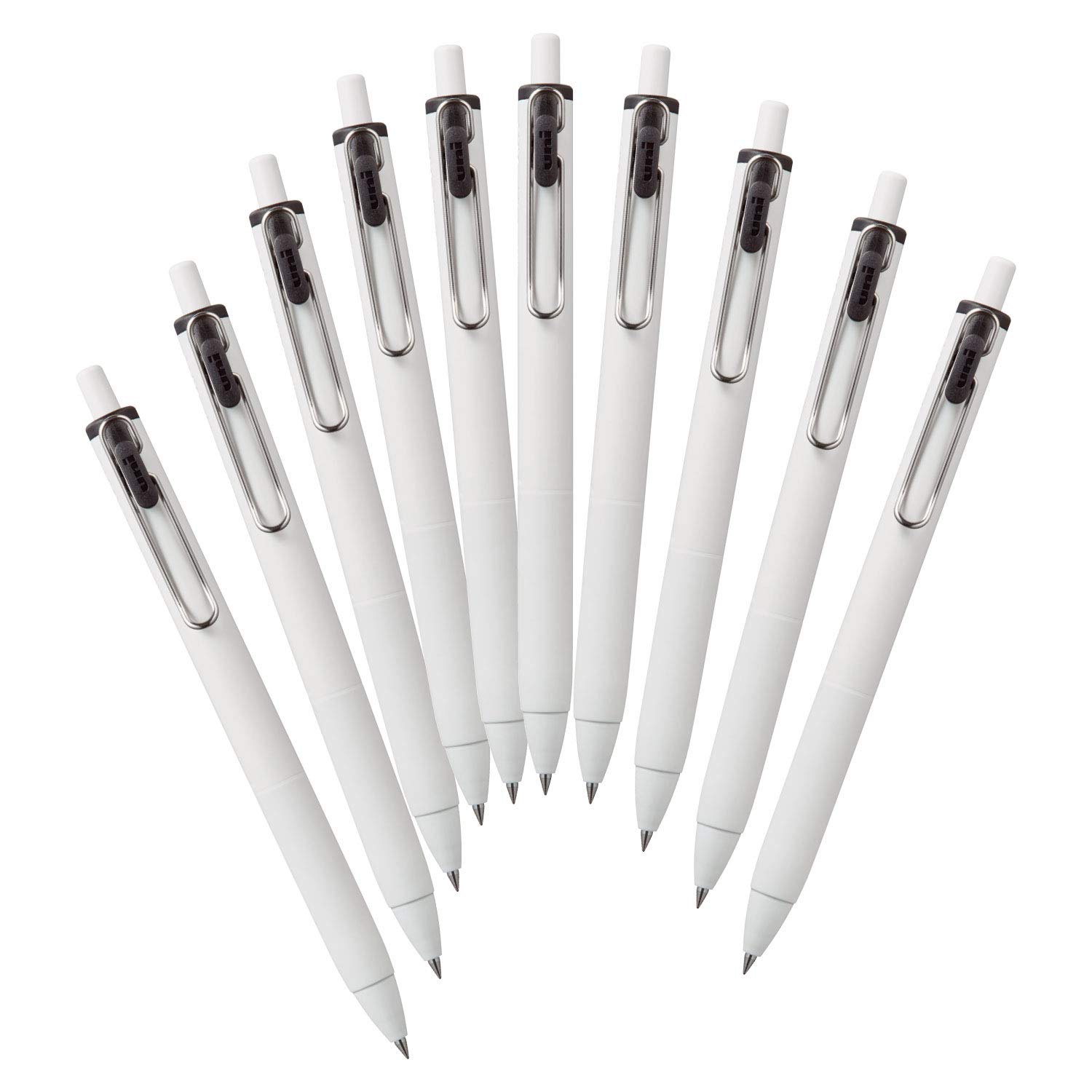 Photo 1 of Mitsubishi Pencil Uni-Ball One UMNS38.24 Gel Ballpoint Pen, 0.01 inches (0.38 mm), Black, 10 Pieces