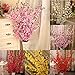 5Pcs Spring Peach Blossom Cherry Plum Bouquet Branch Silk Flower,Artificial Flowers Fake Flower for Wedding Home Office Party Hotel Yard Decoration