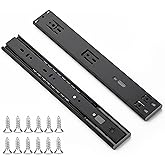 Ravinte Matte Black Soft Close Drawer Slides 12 Inch 1 Pairs 2 Pack | Full Extension Movement, Ball Bearing Track, Side Mount, Heavy Duty Drawer Motion, For Cabinet Drawers, Replacement Projects