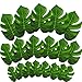 HESTYA 60 Pieces Tropical Palm Leaves Artificial Tropical Plant Leaf Imitation Monstera Leaves for Hawaiian Luau Jungle Beach BBQ Party Decor, 3 Sizes