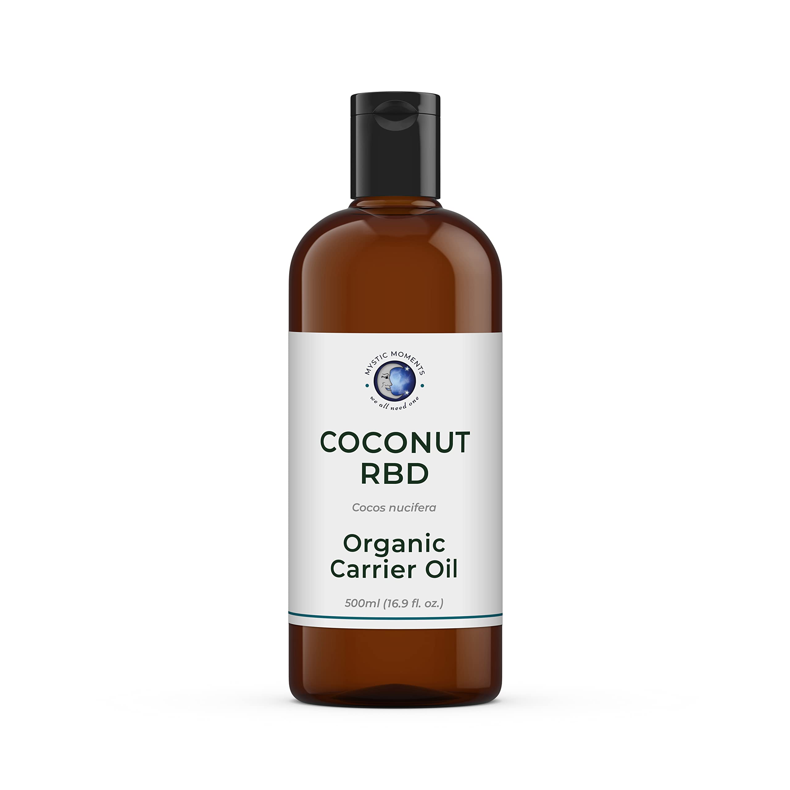 Mystic Moments | Coconut RBD Carrier Oil Organic 500ml | Refined, Bleached & Deodorised | Cold Pressed | Softens Skin & Hydrates Hair | Makeup Remover | 100% Pure & Natural | Vegan GMO Free — image 1