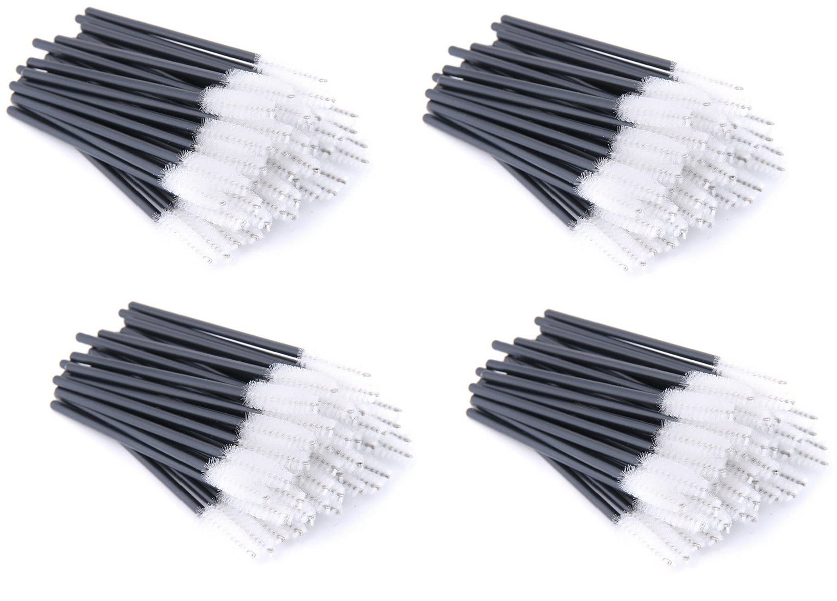 Mascara Wands Bulk Disposable Eyelash Eye Brow Brushes Applicator Spoolie Applicator Lash Extensions Makeup Black Silver Pink Red Tool Set (SILVER, 200) — image 1