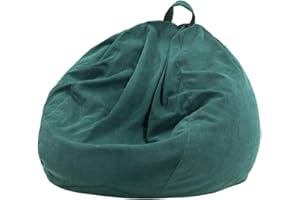 Nobildonna 3 ft Bean Bag Chair Cover (No Filler) for Adults and Kids, 300L Extra Large Stuffed Animal Storage Bean Bag Washable Soft Premium Corduroy Stuffable Bean Bag Cover