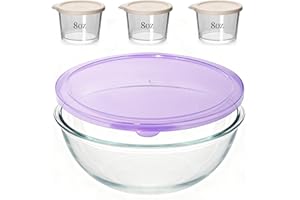 CD HOME Large Glass Bowl for Sourdough Bread Making,6 Quart Glass Mixing Bowl for Sourdough Bread with Lid, Clear Breads Proo