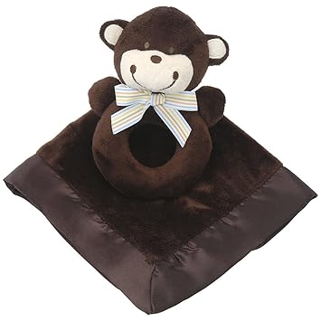 Amazon Com Carter S Snuggle Me Rattle And Blankie Chocolate Monkey Nursery Blankets Baby