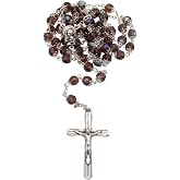 Venerare Catholic Birthstone Rosary | Italian Crystal Beads | Great Gift for First Holy Communion and Confirmation | Christian Jewelry (February - Purple Amethyst)