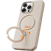 TORRAS 360°Spin Stand for iPhone 16 Pro Case 6.3 inch, Fit for Magsafe, Hard PC Mil-STD Protective Scratch-Resistant Case for iPhone 16 Pro Phone Case, Ostand Spin, Dune Beige, 2024