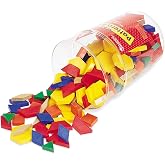 Learning Resources Plastic Pattern Blocks | Pattern Blocks for Classroom, Math Manipulatives Kindergarten, Plastic Geometric Shapes Set, Geometry Learning Tiles, Ages 3+