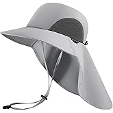 UVSAI UPF 50+ Foldable Sun Hats Wide Brim with Large Neck Flap for Men Women UV Protection Gardening Fishing Beach Hat