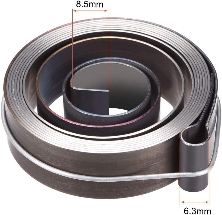 sourcing map Drill Press Spring Drill Press Quill Feed Return Coil Spring Assembly Spring Steel Chemical Blackening Finish 1800mm Expand Long 59 x 16 x 0.7mm - Image 5