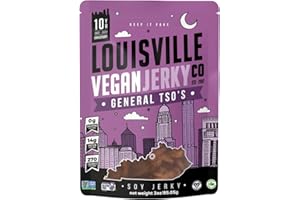 Louisville Vegan Jerky - General Tso’s Vegan and Vegetarian Meat - Lip-Smacking Vegan-Friendly & Vegetarian Jerky - Non-GMO, Gluten-Free Low Fat High Protein Vegan Snacks