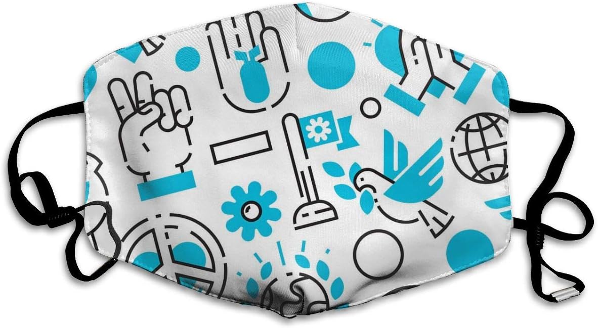 Shuwekk Peace Blue Love World Freedom Mask Face Mask Washable Reusable Breathable Windproof Mouth-Muffle Mouth Mask For Men Women