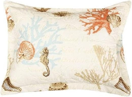 Amazon Com Seashell Romance Quilt Bedding Pillow Sham Home Kitchen