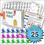 Fliptomania Robot Flipbook Animation Activity Pack - 25 Sets DIY Flip Books