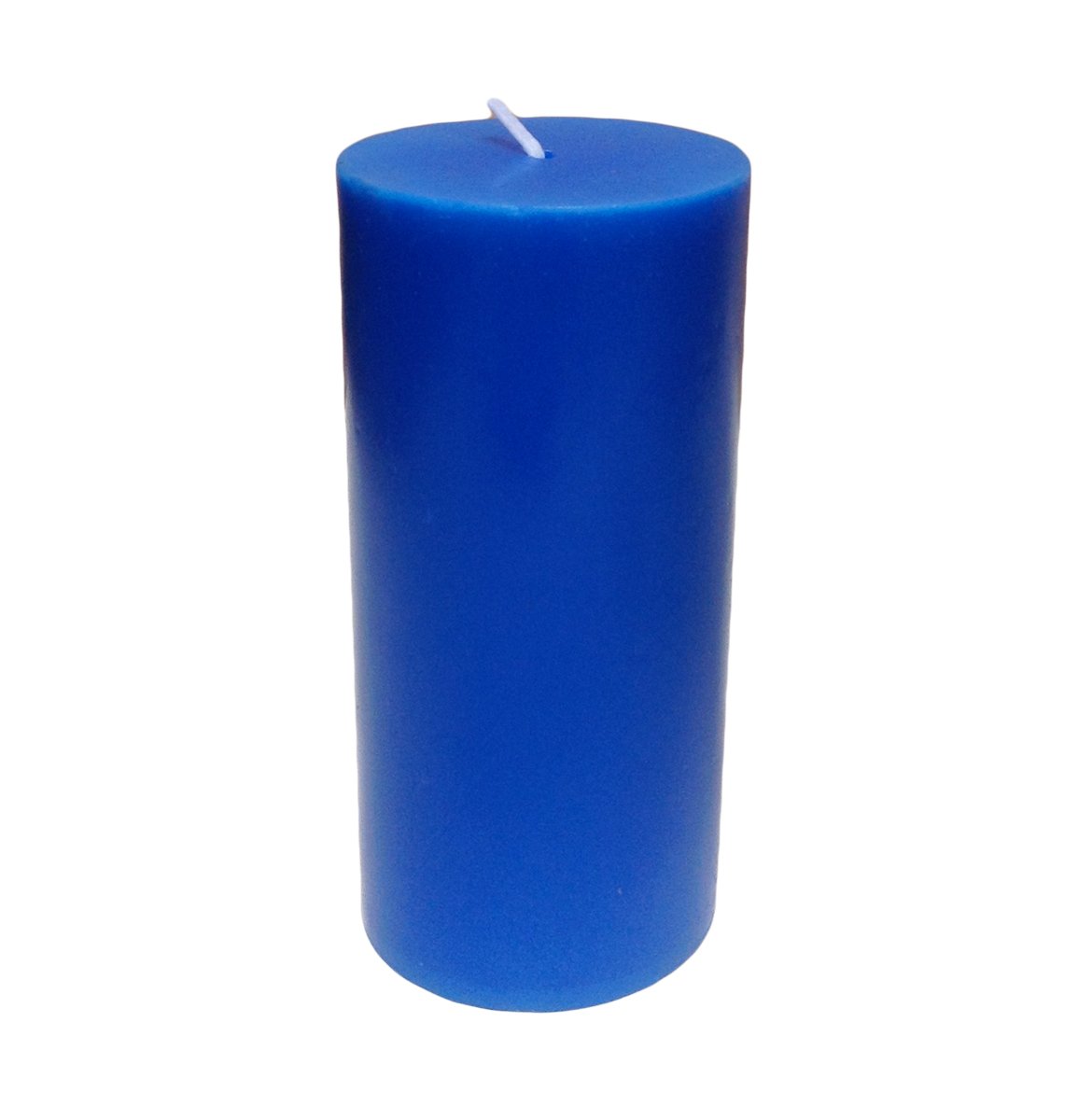 Collumino Pillar Candle, Long Burn Time, Dinner Bistro Table Church Wedding Candle (Blue, 15 x 7 cm)