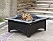 Hiland FT-51133D Square Burning Fire Pit w/Wood Grate and Domed Mesh Screen Lid, Poker Included, Slate Stone Tile Top