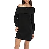 Moikrakki Off The Shoudler Sweater Dress for Women 2025 Trendy Loose Knit Fit Womens Mini Dresses Casual Going Out Outfit