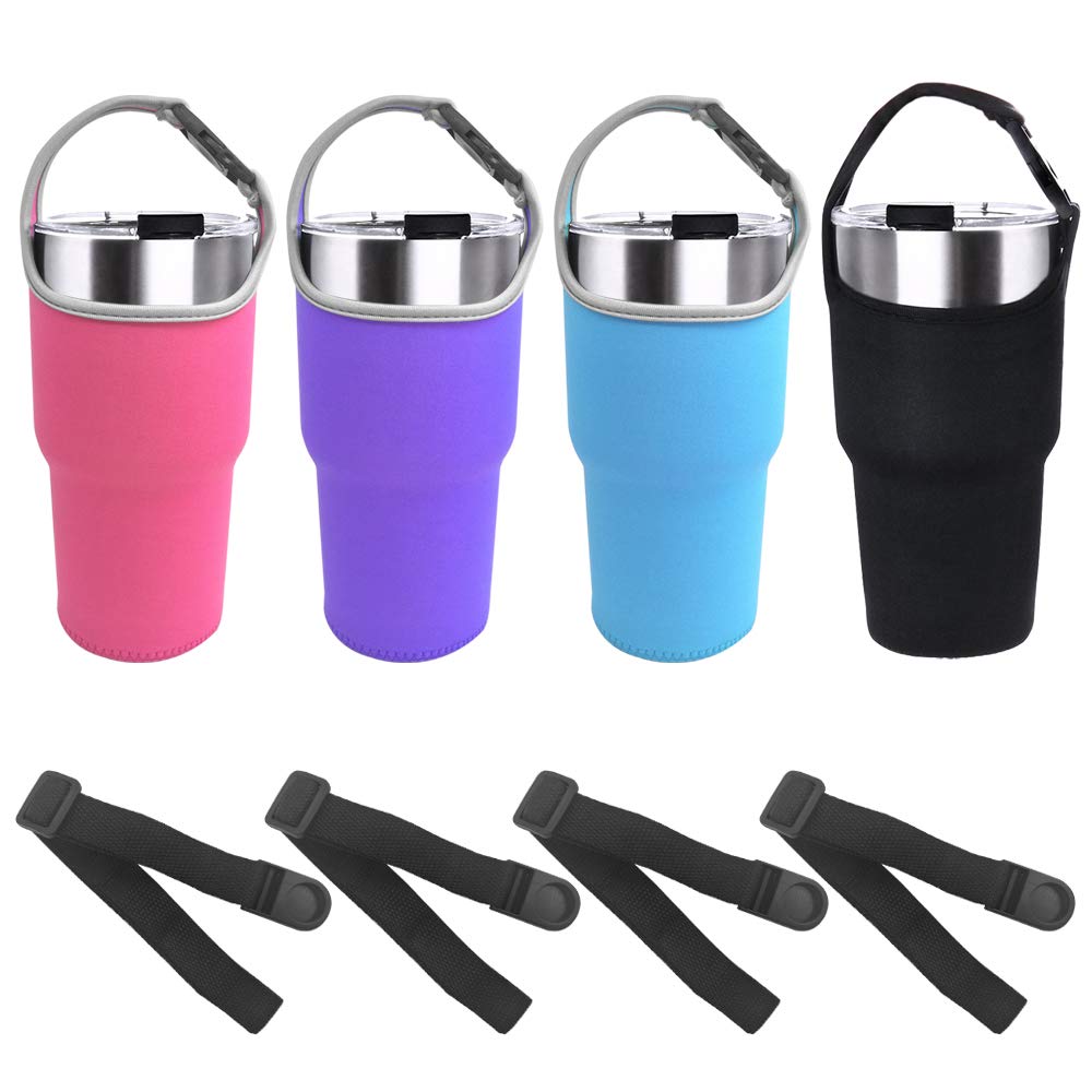 4 Pack 30oz Tumbler Carrier Holder, Neoprene Sleeve Replacement with Carrying Handle