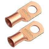 SELTERM 2pcs 1 AWG 3/8" Stud (Wide Pad) Copper Wire