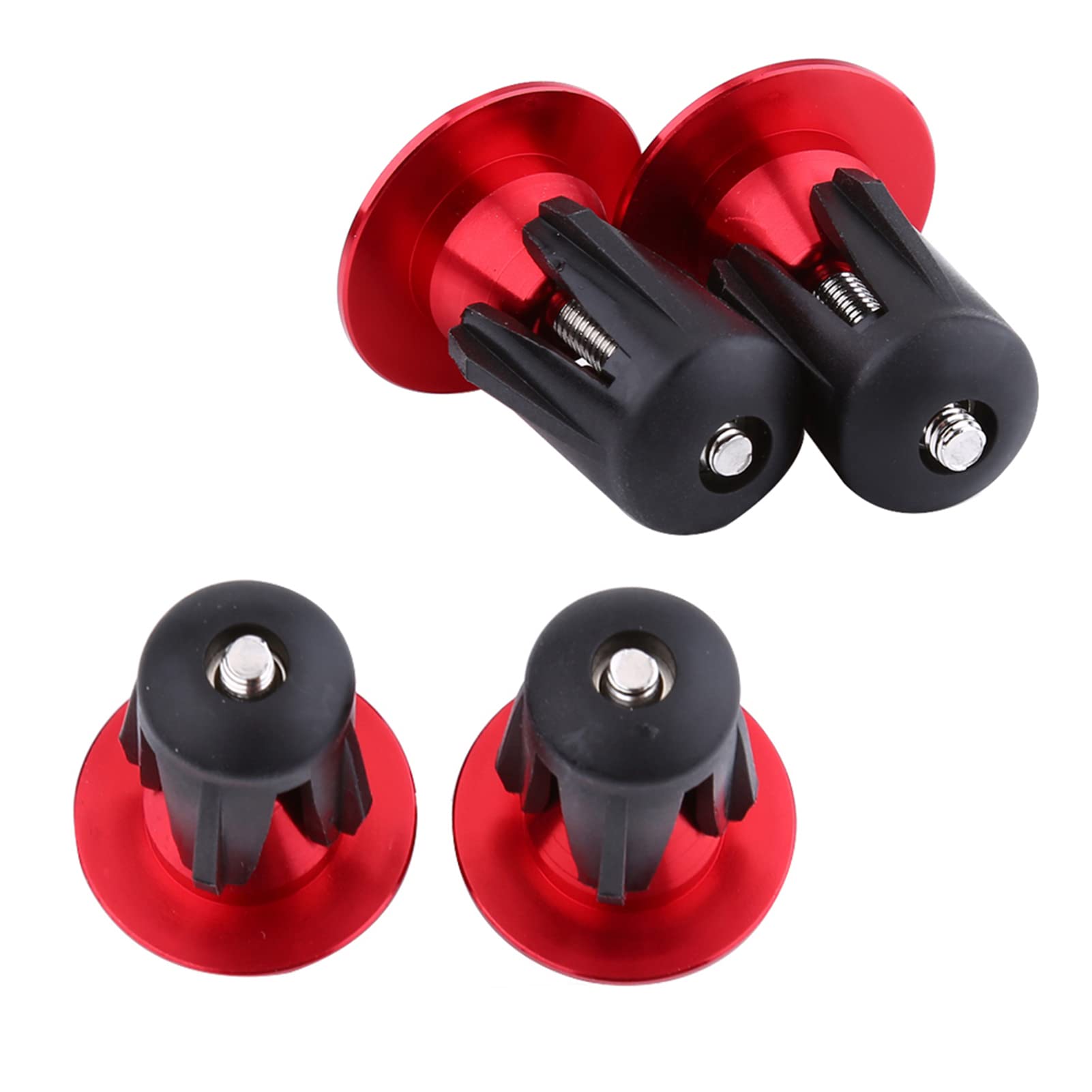 2 Pcs Bike Bar End Plugs Colorful Aluminium Alloy Bike Bar Grip Plug Bicycle Handlebars End Caps for Most Bicycle Mountain Bike Road Bike(red)