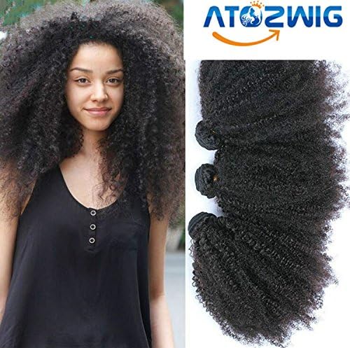 ATOZWIG@Mongolian Kinky Curly Hair 3Pcs Mongolian Afro Kinky Curly Virgin Hair Human Hair Weave Bundles Deals Rosa ATOZWIG Hair Products