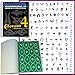 Temporary Tattoo Stencils Booklet Set 4 with 160 Different Self-Adhesive Reusable Stencil Designs