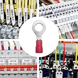 CEEYSEE 100Pcs M6 Red Insulated Ring Terminal Electrical Wire Crimp Connectors view 6