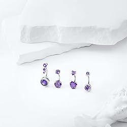 LEE&RO Purple Belly Button Ring 14G Purple Belly