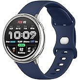 AK Silicone Bands Compatible with Amazfit Active 2 / Active Watch Band Women Men, Soft Replacement Strap for Amazfit GTS 4 3 2 2e/GTS 4 2 Mini/GTR mini/Bip 3/3 Pro/Bip U Pro/Bip S Lite