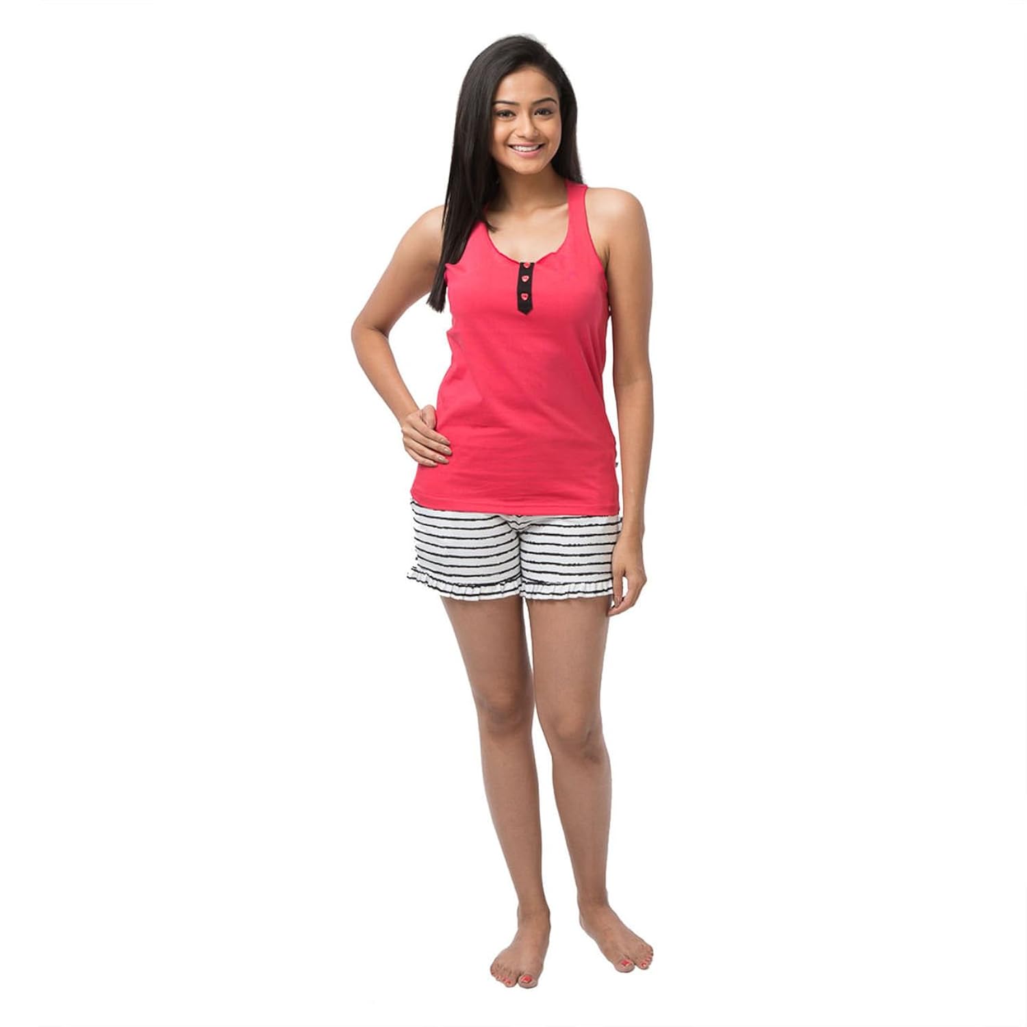 nite flite women's racerback shorts set with cute back detail