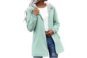Women Waterproof Long Hooded Trench Coats Zip Up Rain Jacket with Pockets Lightweight Outdoor Windbreaker